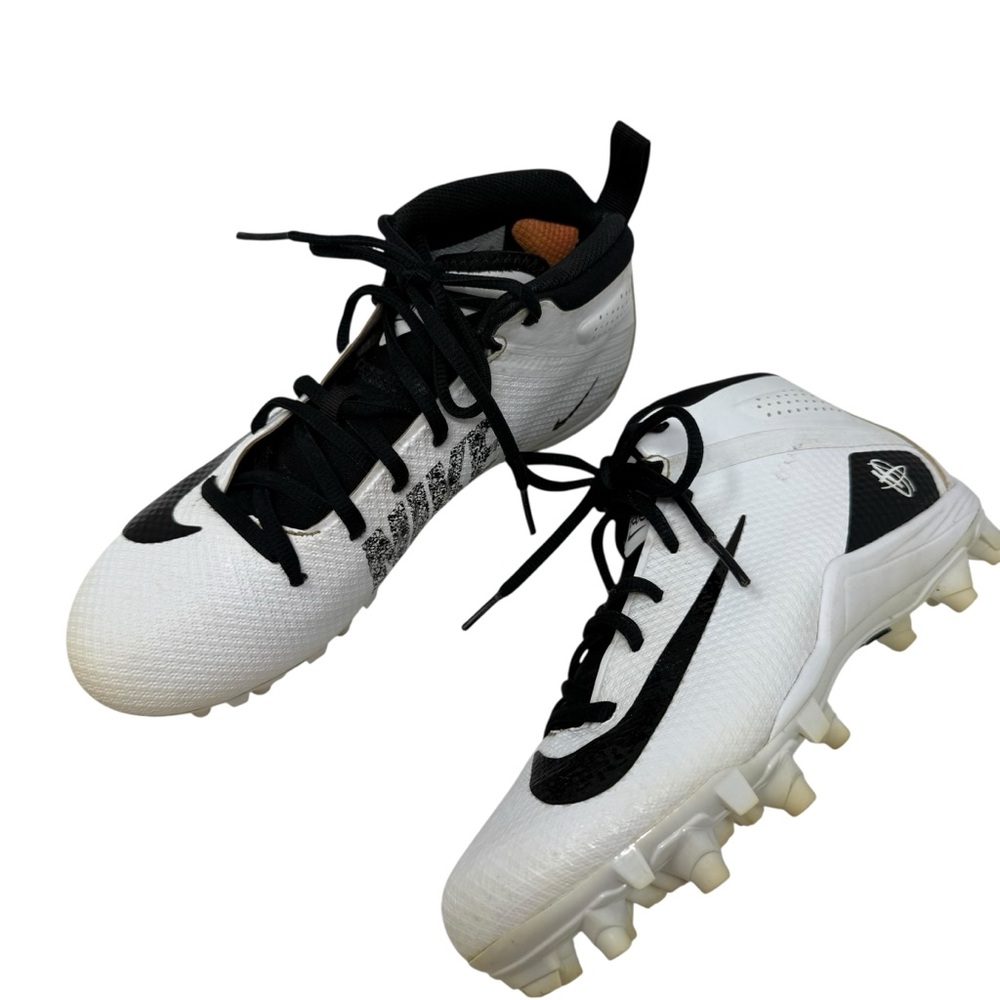 Nike Alpha Huarache 7 Size 6 Varsity Lax Black White BQ4183-108 Lacrosse Cleat